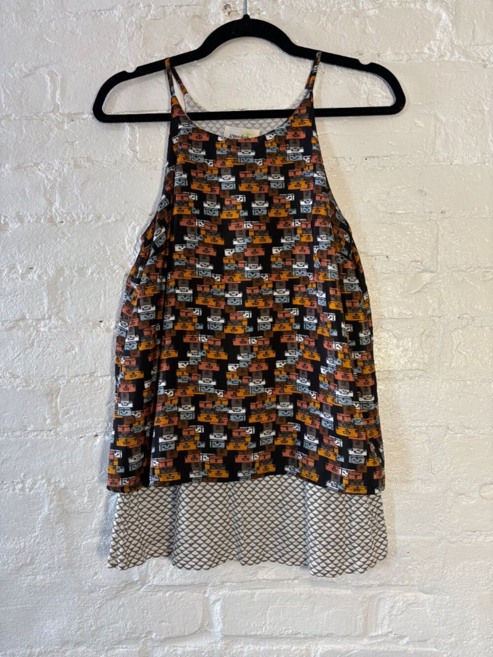 Anthropologie Retro Suitcase Print Two Layer Breezy Camisole